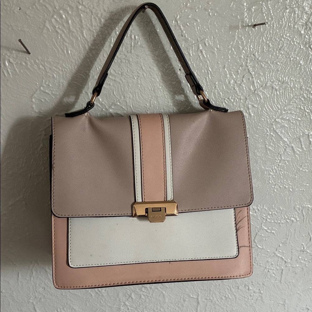Aldo Pink, Blush and Cream Top-Handle Satchel